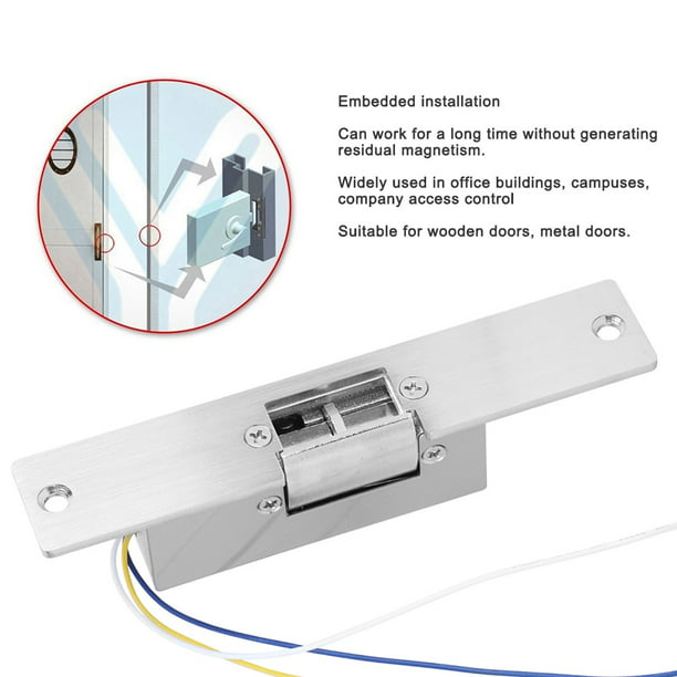 Door Access Control Lock Intelligent Security Electric Strike Lock Cathode Lock Anti-Corrosion DC 12V Electric Lock for Home for Office 